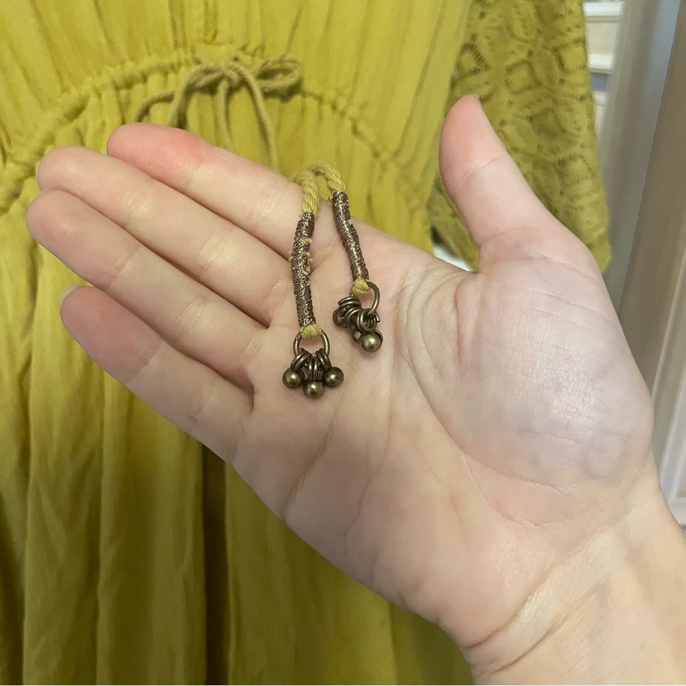 Free People Angela Jumpsuit Mustard Yellow Lace-Trim Wide-Leg Jumpsuit - Picture 5 of 7